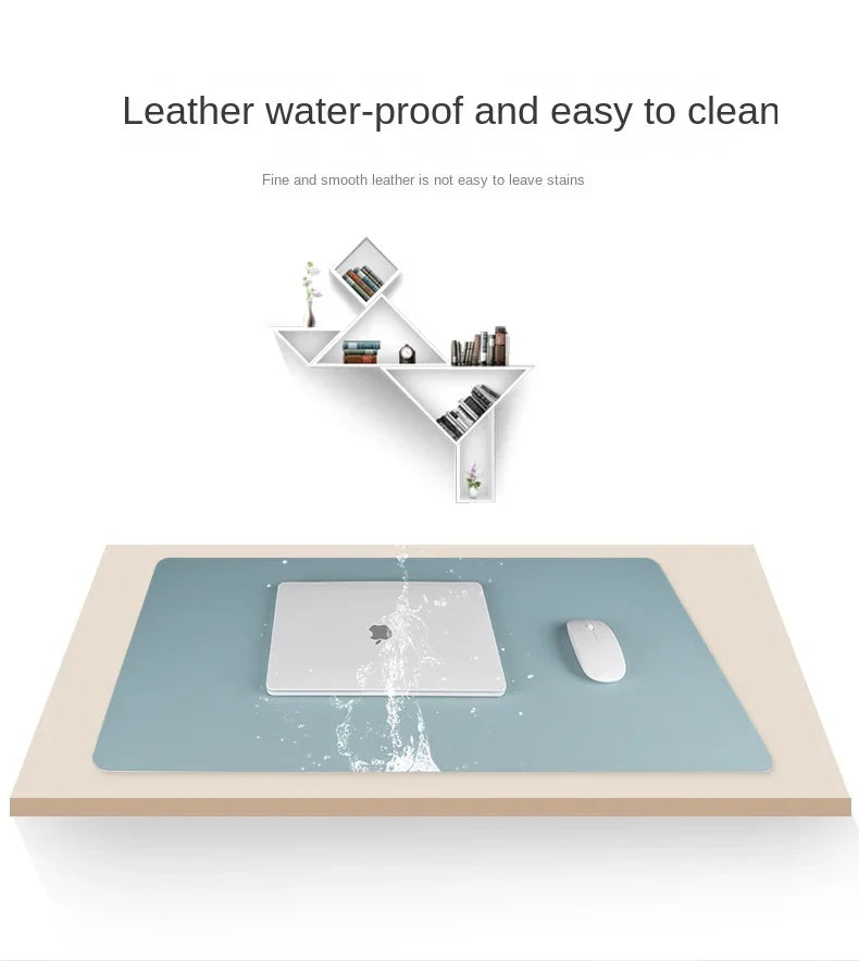 Large Office Desk Protector Mat - Vegan Leather Mouse Pad