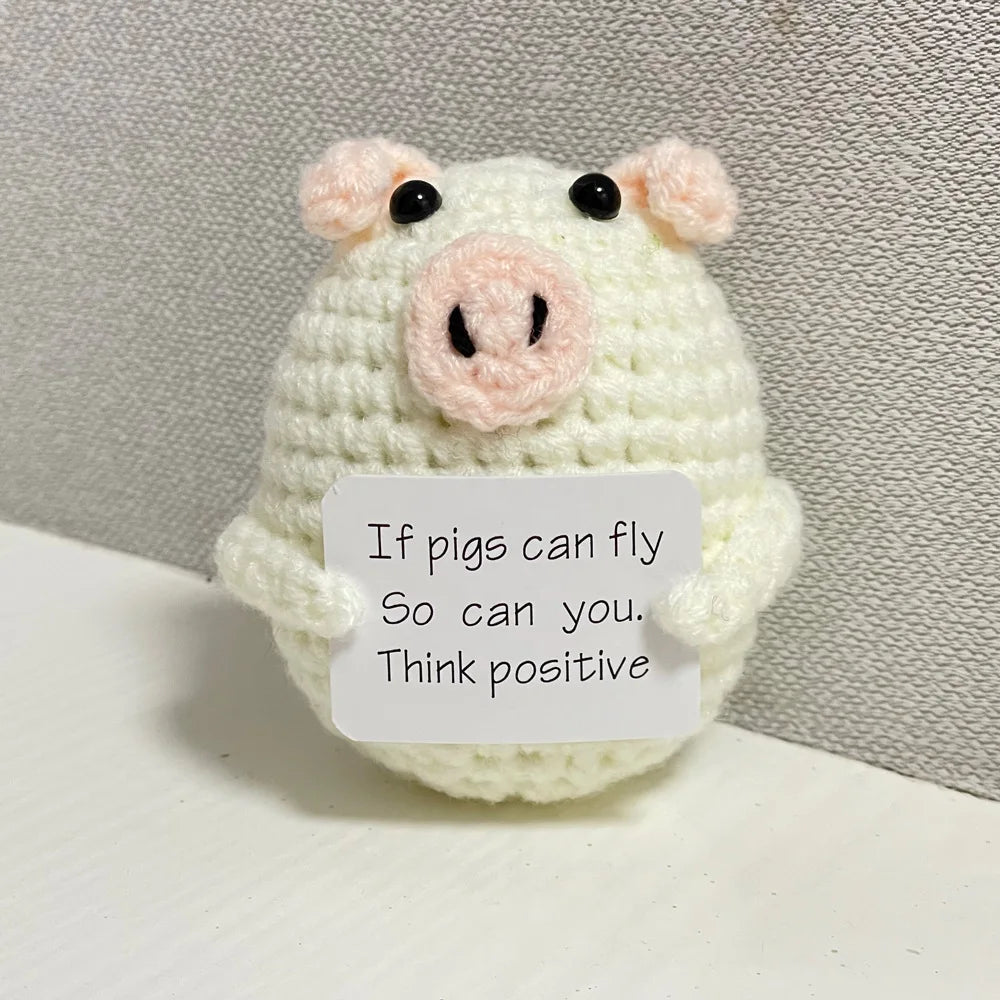 Handmade Crochet Positive Energy Shark Doll – Pig (Pink)