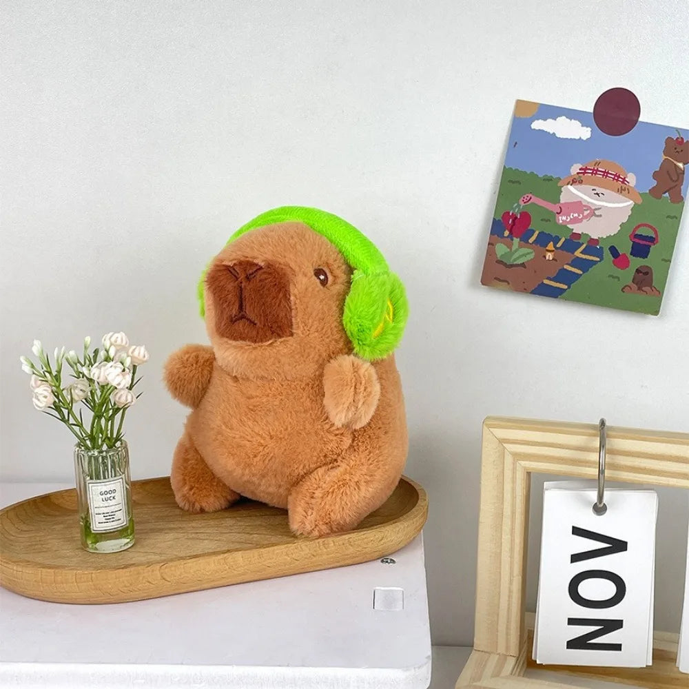Capybara Plush Hoodie - 41 Outfit Variants Collectible – Green-Headphone