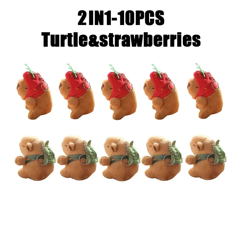 Mini Capybara Pendant Plush Keychain - 16 Variants – MIX 10PCS