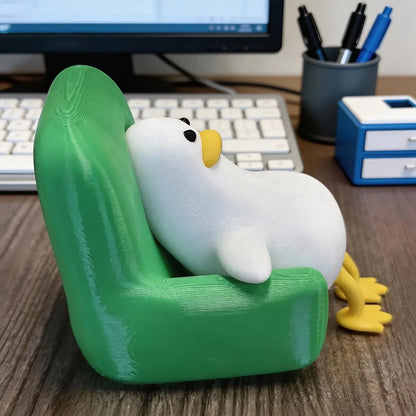 Lounging Duck Desk Buddy - Funny Mini Chair Ornament