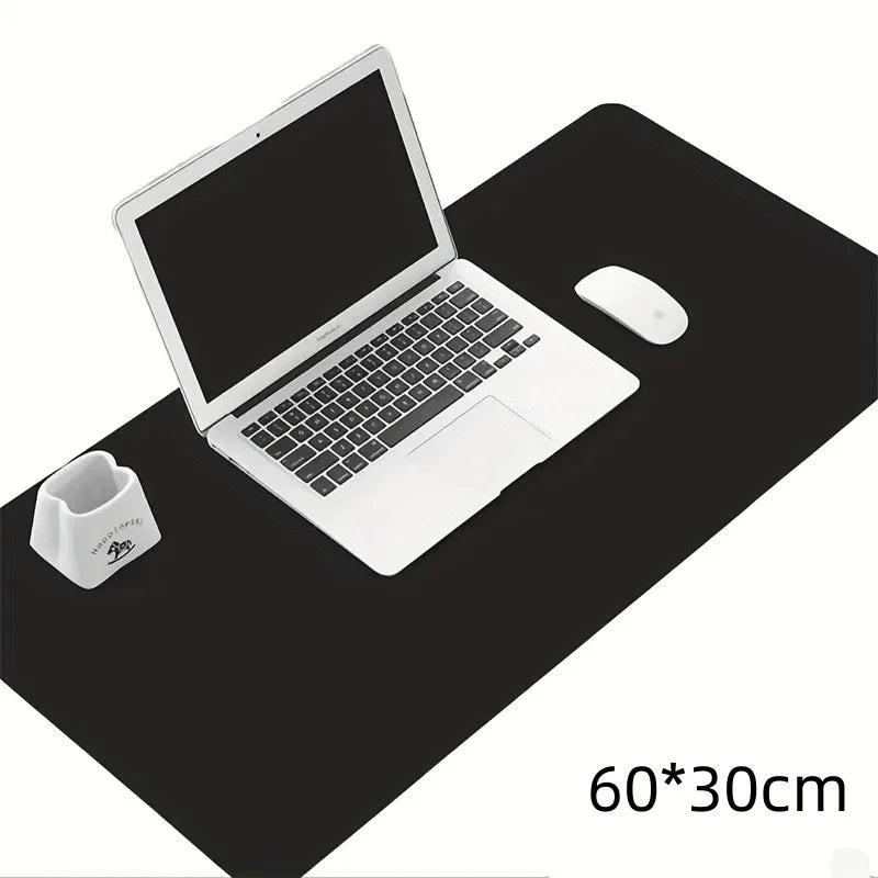 Large Office Desk Protector Mat - Vegan Leather Mouse Pad – black