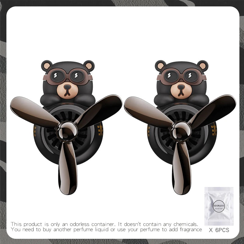 Pilot Bear DIY Car Air Freshener Vent Clip – 2PCS Bears Odorless