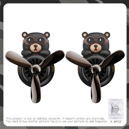Pilot Bear DIY Car Air Freshener Vent Clip – 2PCS Bears Odorless