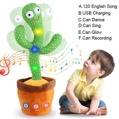 Dancing Cactus Toy - Singing 120 Songs Light-Up Plush – About 35CM