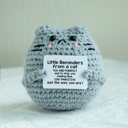 Handmade Crochet Positive Energy Shark Doll – Cat (Gray) Best Friend