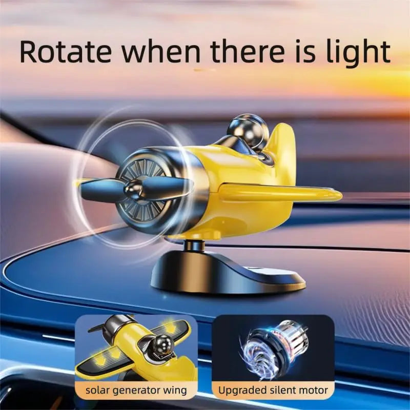 Solar-Powered 360° Rotating Mini Fan Dashboard Ornament