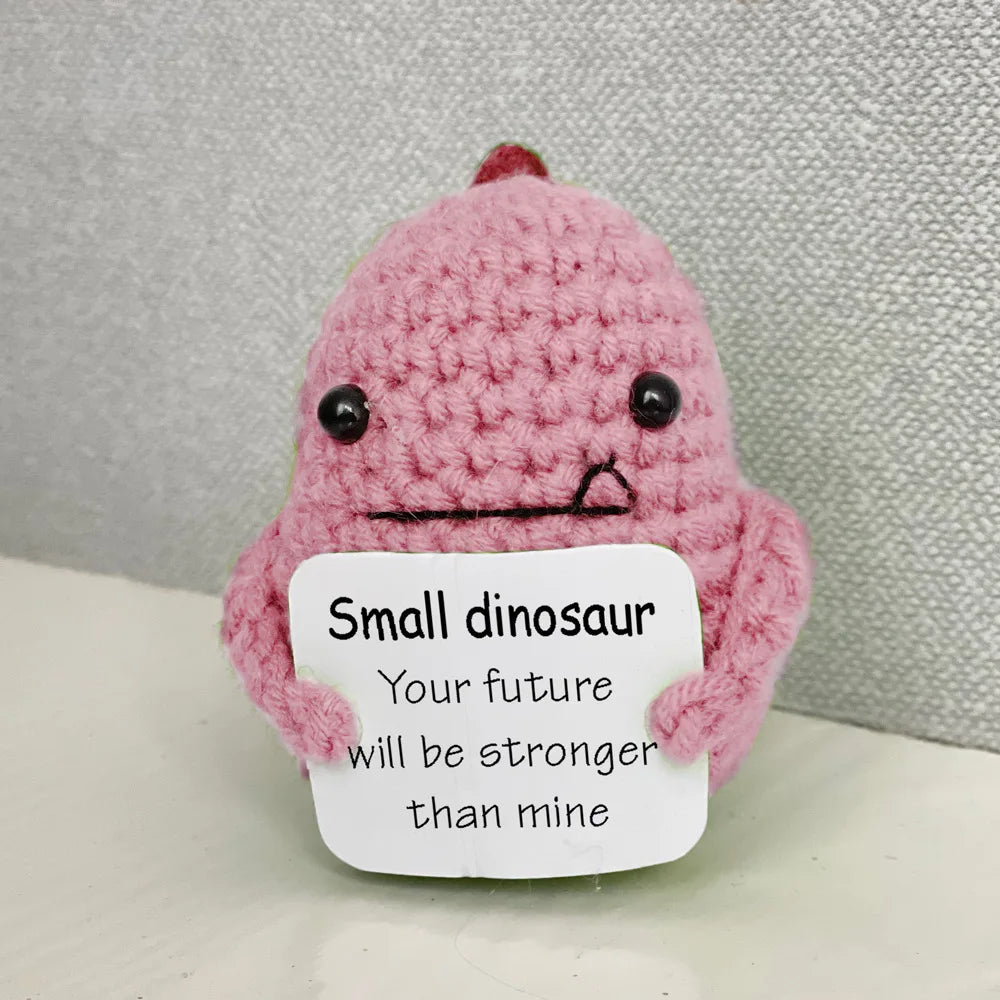 Handmade Crochet Positive Energy Shark Doll – Owl (Pink)