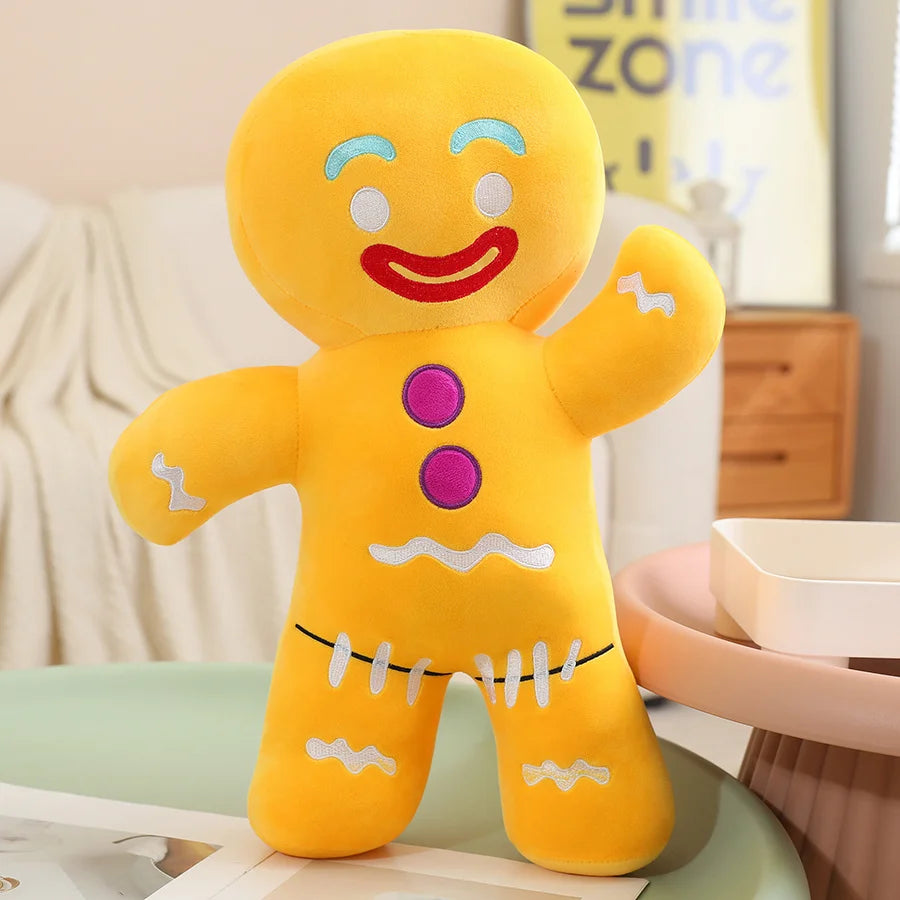 Christmas Gingerbread Man Plush Pillow - Holiday Decor