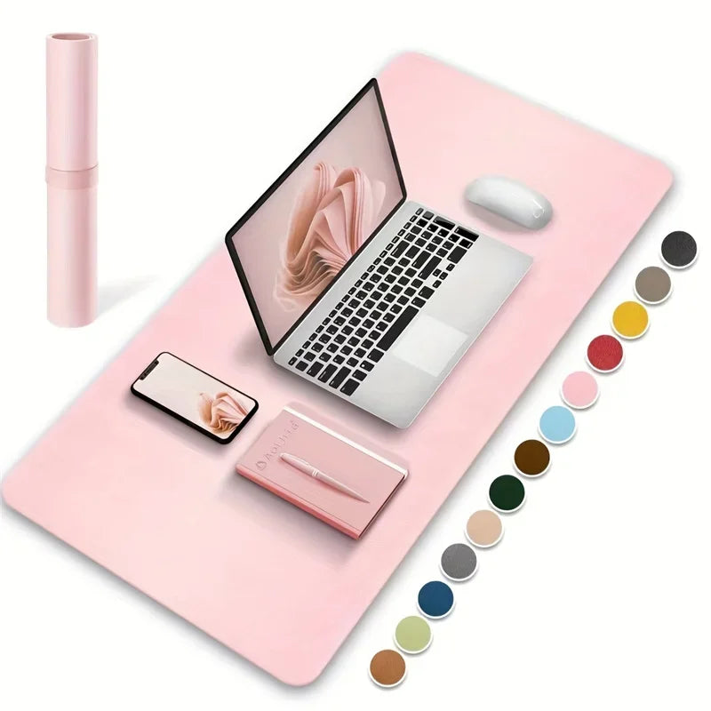 Large Office Desk Protector Mat - Vegan Leather Mouse Pad