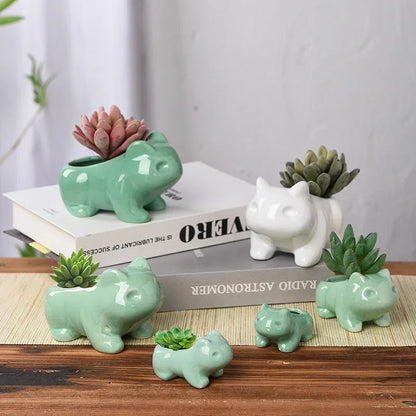 Cute Ceramic Mini Succulent Planter with Drainage