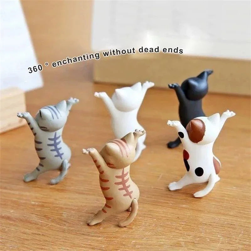 5pcs Dancing Cat Figures - Cute Desk Decor Set
